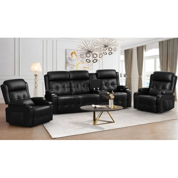 Massage Reclining 4 Seater Sofa Sets